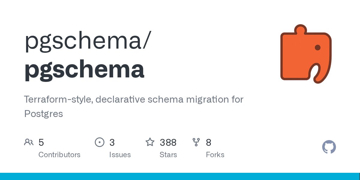golangch's tweet card. Terraform-style, declarative schema migration for Postgres - pgschema/pgschema