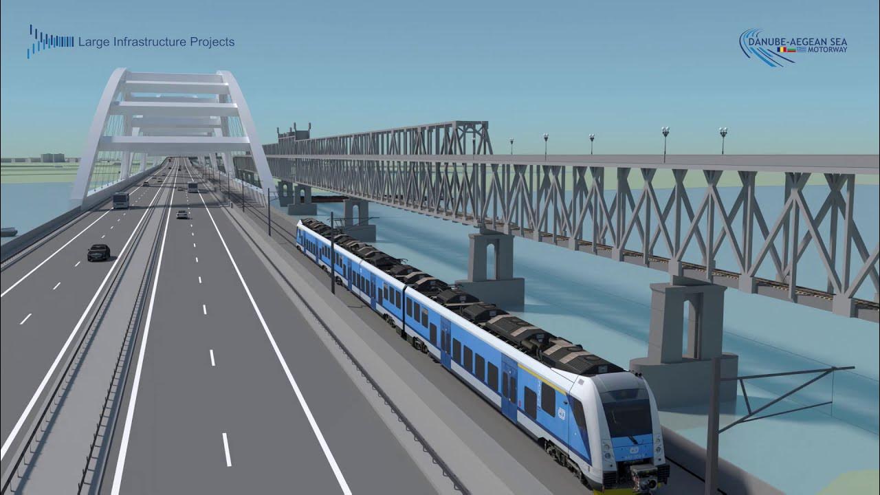 LargeProjects's tweet card. New unified rail and road bridge on the Danube River as important...
