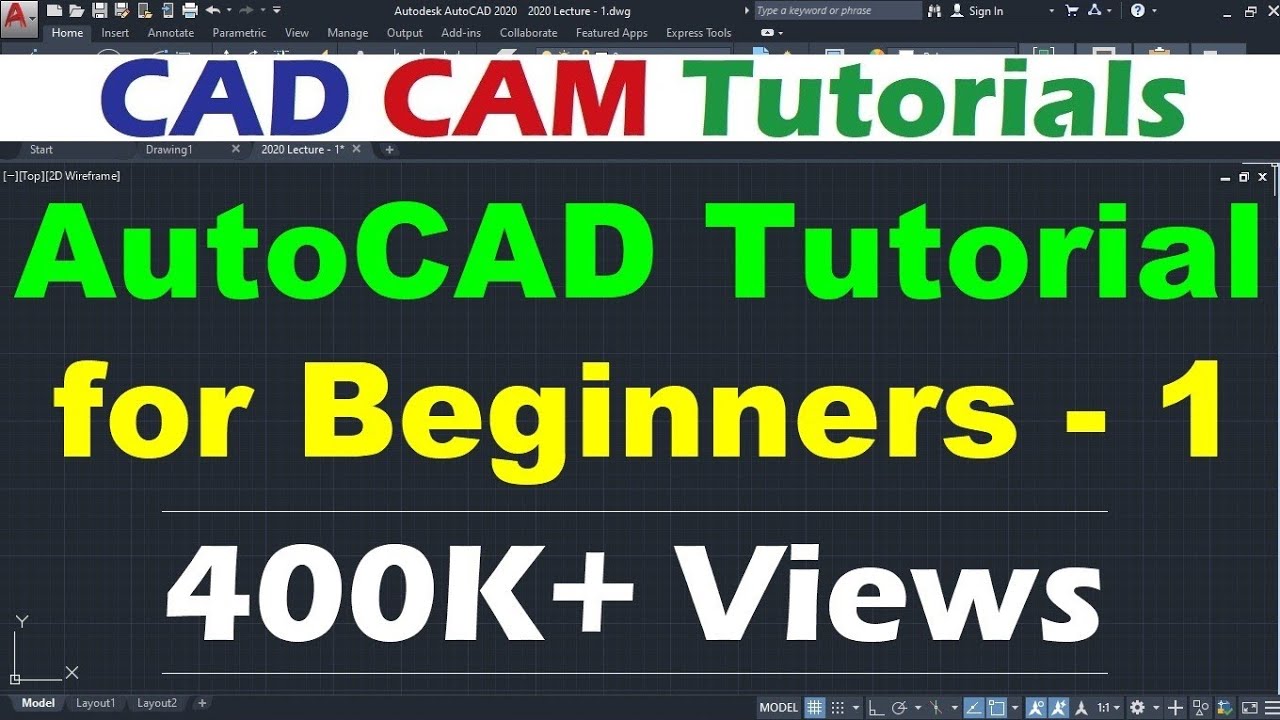 CADCAMTutorials's tweet card. AutoCAD Tutorial for Beginners - 1