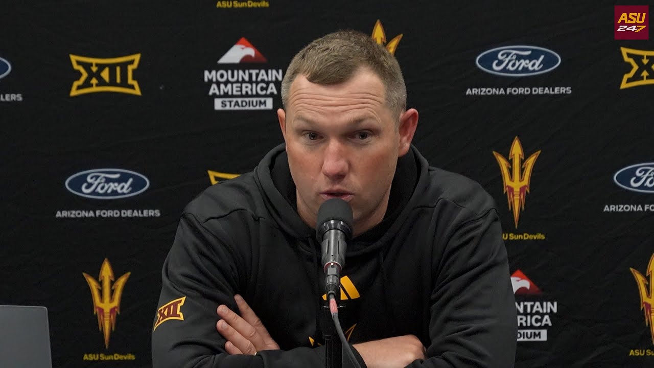 SunDevilSource's tweet card. Kenny Dillingham following No. 21 ASU's 42-10 loss at Utah (10/12/25)