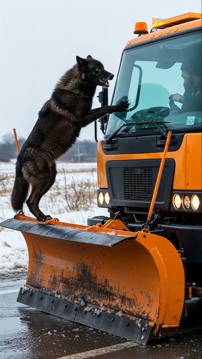 GeorgiosKalfas2's tweet card. "Black Wolf Asks A Man To Help A Bison Calf" #animals #rescue #dogs
