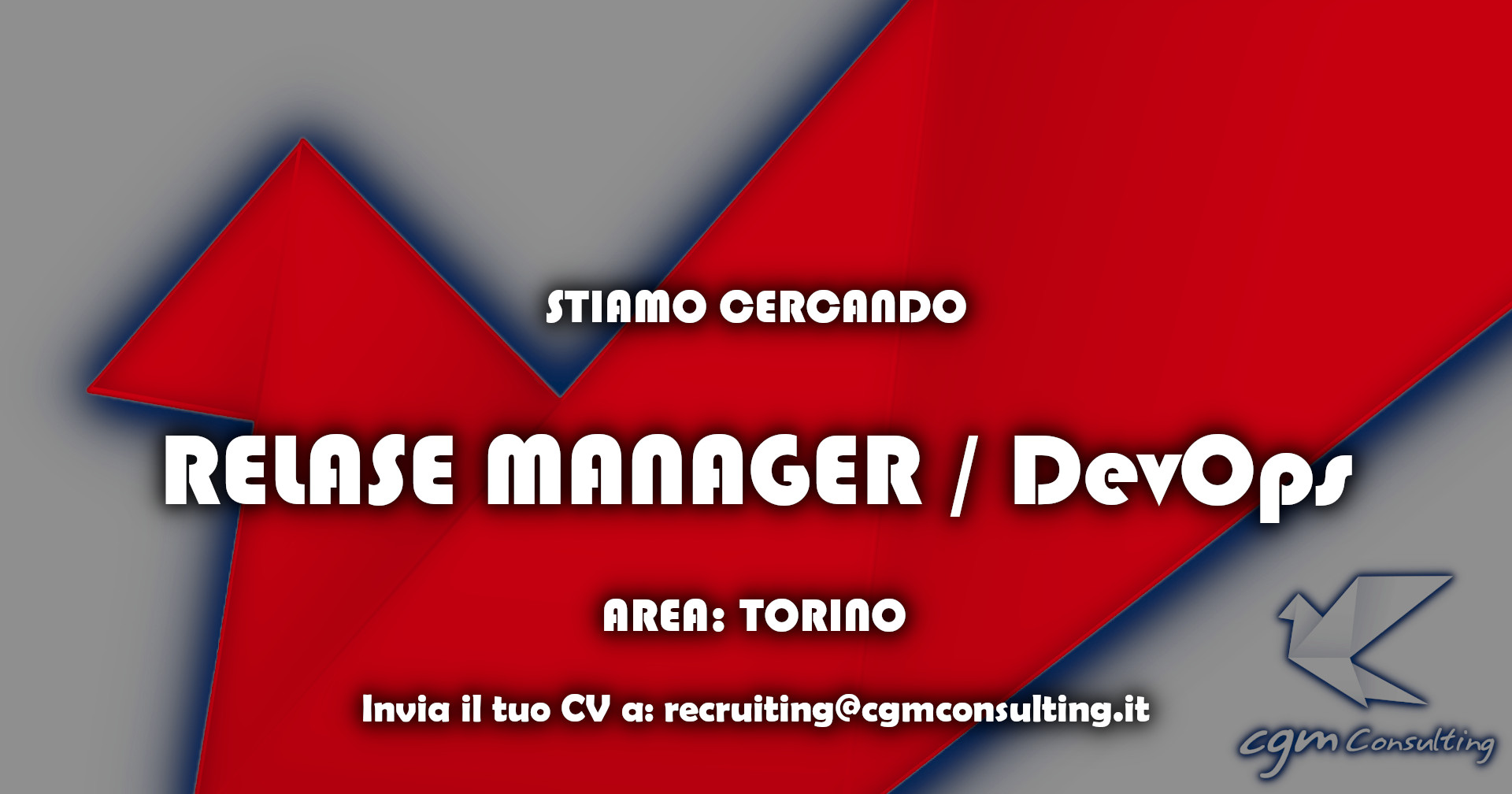 CGMConsulting's tweet card. CGM Consulting is looking for Release Manager/DevOps in Torino to be included in a project for the sports sector.