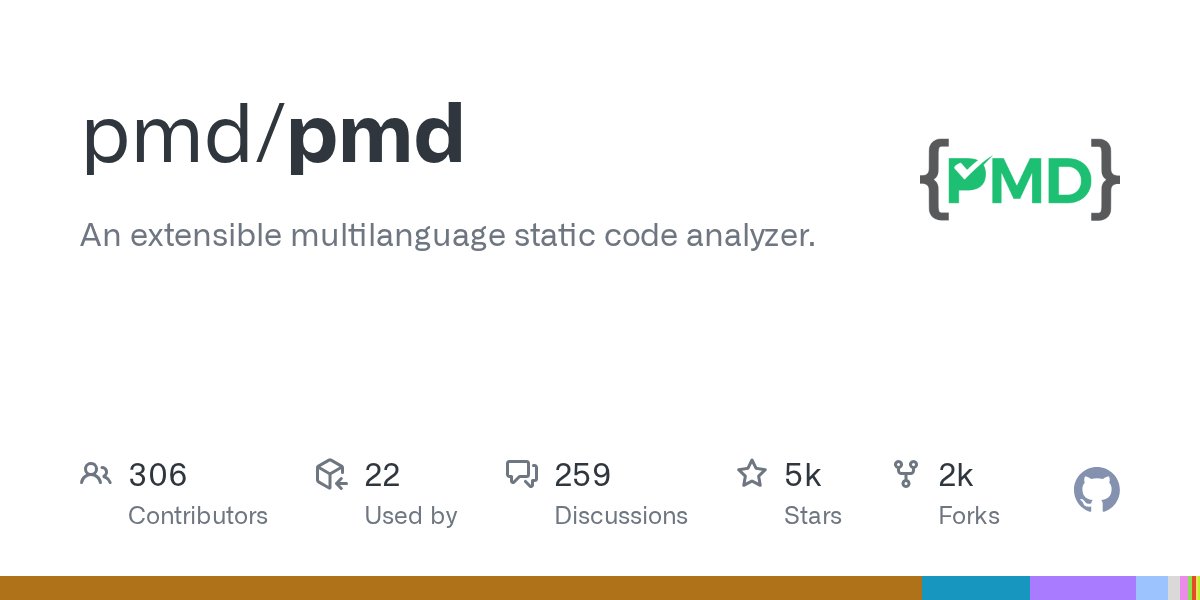 pmd_analyzer's tweet card. 12-September-2025 - 7.17.0 The PMD team is pleased to announce PMD 7.17.0. This is a minor release. Table Of Contents 🚀 New and noteworthy ✨ New Rules Deprecated Rules CPD: New Markdown Report Fo...
