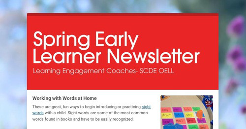 EarlyLearningSC's tweet card. Working with Words at Home These are great, fun ways to begin introducing or practicing sight words with a child. Sight words are some...