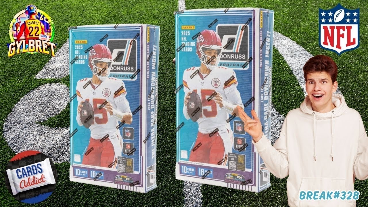 Gylbret's tweet card. 🏈 Les amuseantes cartes NFL Panini Donruss 2025 (break#328)