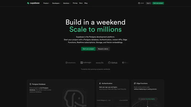danteisshipping's tweet card. Supabase is an open-source Postgres development platform designed to let developers “build in a weekend and scale to millions.” It combines a managed, 100 % portable Postgres database with integrated...