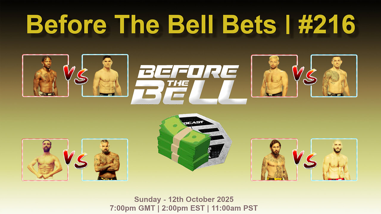 BeforeTheBell1's tweet card. We bring you PREDICTIONS & BREAKDOWNS for this weeks up coming Boxing & MMA fights. Including Marlon Vera vs Aiemann Zahabi and Kevin Holland vs Mike Malott. BEFORE THE BELL BETS - EPISODE 216 12th Oc
