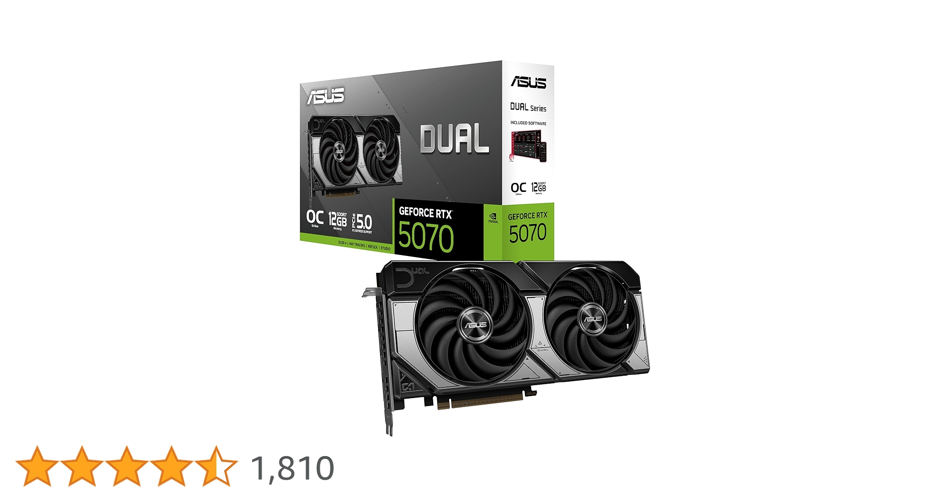 TechInStockUK's tweet card. ASUS Dual GeForce RTX™ 5070 combines powerful thermal performance with broad compatibility. Advanced cooling solutions from flagship graphics cards — including two Axial-tech fans for optimizing...