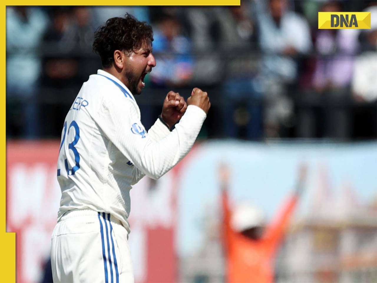 dna's tweet card. Kuldeep started his wicket-taking on Saturday evening by removing Alick Athanaze. Athanaze was caught by Ravindra Jadeja on the first ball of the 33rd over after scoring 41 runs from 84 balls.