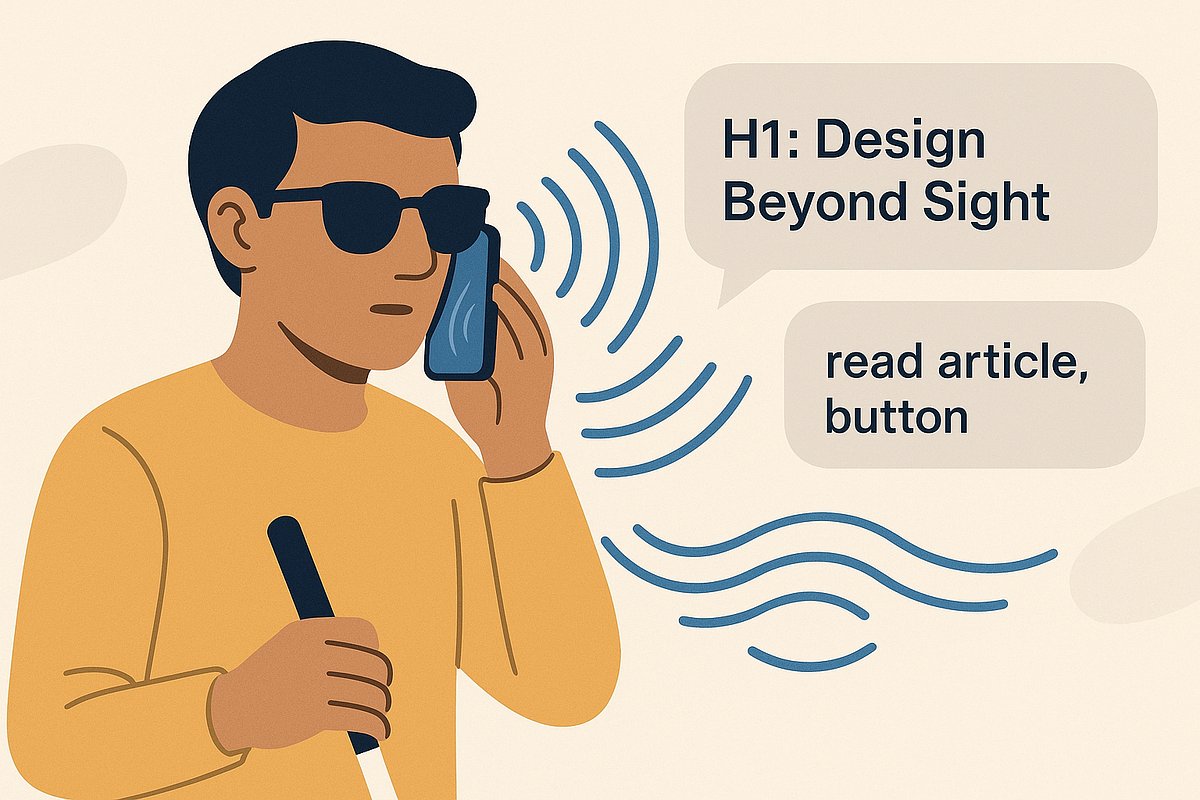 DesignUI_UX's tweet card. A practical guide to designing screen reader-friendly interfaces using semantic structure and clear labels.
