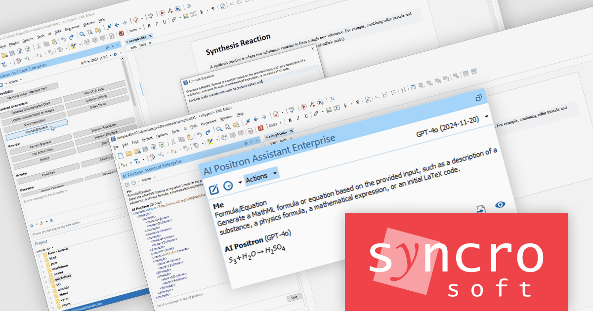 ComponentSource's tweet card. Oxygen XML Developer Enterprise V27.1 introduces a smart formula action that leverages AI to convert natural language input into MathML.