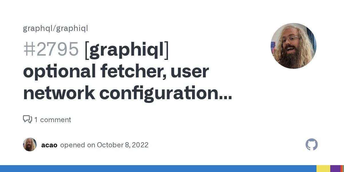 GraphiQL's tweet card. A long requested feature, and what we envisioned for the sidebar plugin ecosystem a few years ago, is a place where users can configure their environments and settings for each environment the netw...