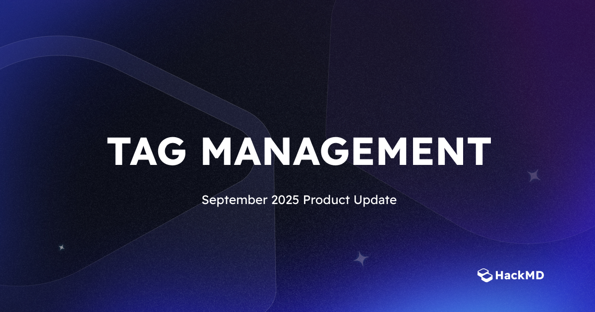 hackmdio's tweet card. Explore HackMD's latest update, Tag Management. This feature empowers users to build a robust and clean organizational system, whether they prefer using tags, folders, or a combination of both.