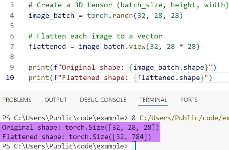pythonguides's tweet card. Learn how to efficiently reshape PyTorch tensors with the view() method. Master tensor manipulation for deep learning with practical examples and best practices