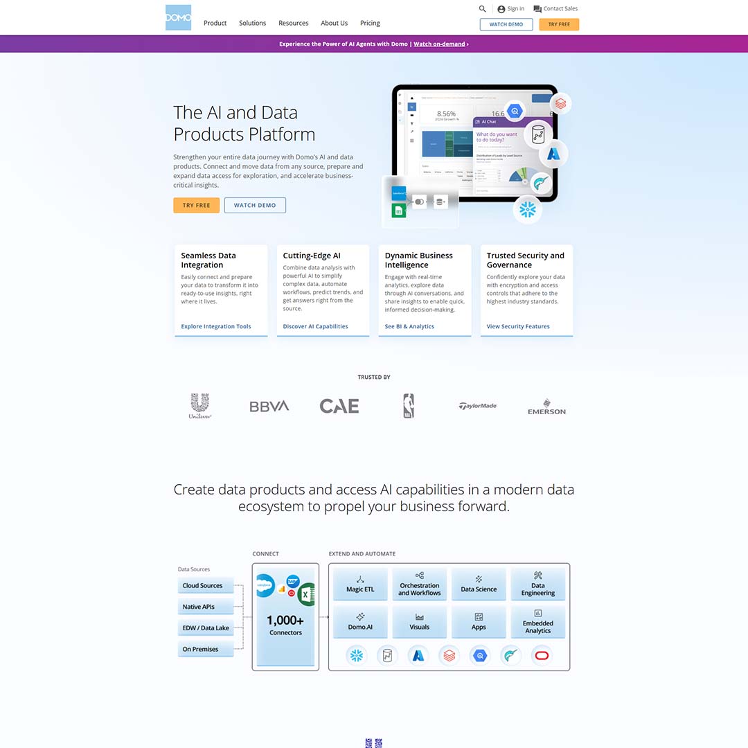 dcpwebdesigners's tweet card. Domo.com is a cloud-based business intelligence (BI) and analytics platform designed to help organizations connect, visualize, and analyze data in real time.
