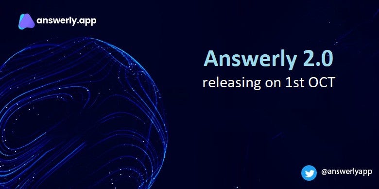 answerlyapp's tweet card. Hello community,