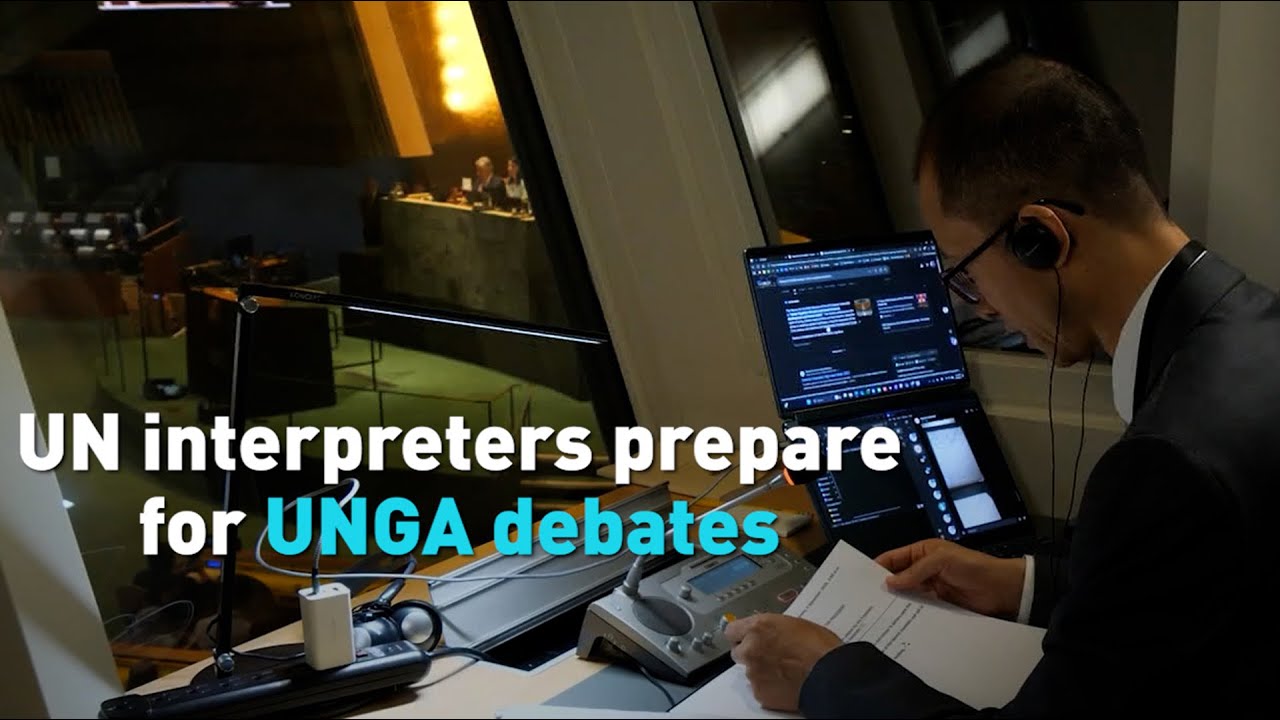 InterpreterEd's tweet card. UN interpreters prepare for UNGA debates