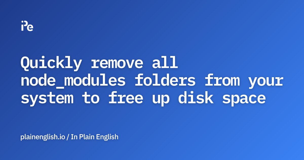 inPlainEngHQ's tweet card. Because you can always create a node_modules folder anytime from package.json