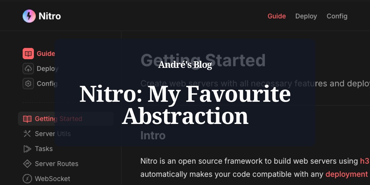 Mokkapps's tweet card. When Nitro first came onto the scene I found it confusing and weird. Now I can't imagine web dev without it.