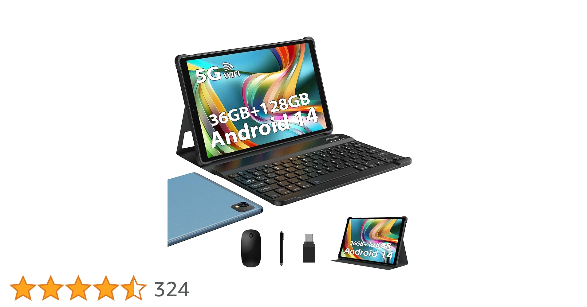 mundochollo_es's tweet card. LEVIRTU Tablet 10 Pulgadas Android 14 Tableta 5G WiFi Octa Cores,2.0GHz Tablet PC 36GB RAM+128GB ROM, 1920 * 1200 FHD, 8000mAh,13MP+8MP, GPS, Face ID, Tablet con Teclado, Ratón (Azul)