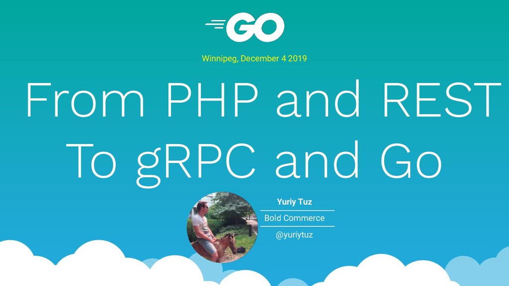 golangwpg's tweet card. From PHP and REST to gRPC and Go