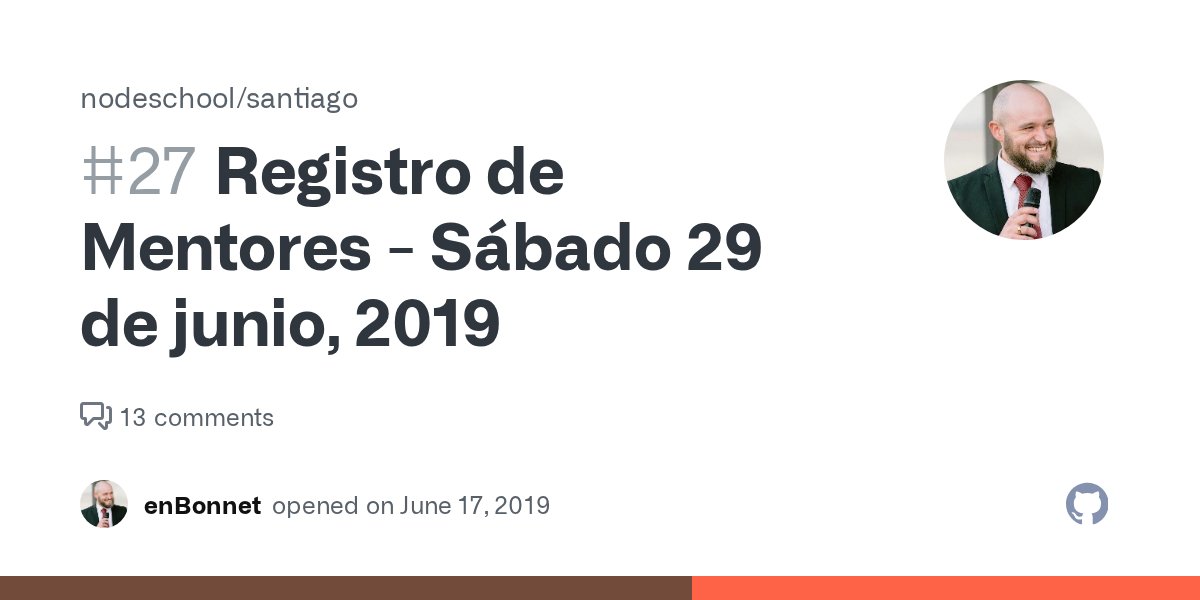 nodeschoolstgo's tweet card. Hola 👋! ¡Tenemos nuevo evento! Nuestro próximo NodeSchool será en 23people el sábado 29 de junio partiendo a las 15:00 hasta las 19:00 horas. La dirección es: Av. Providencia 1208, Oficina 306,...
