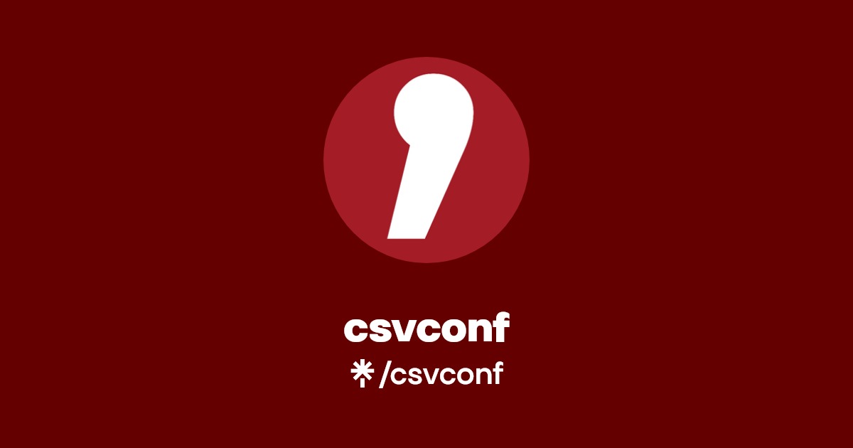CSVConference's tweet card. a community conference for data makers everywhere