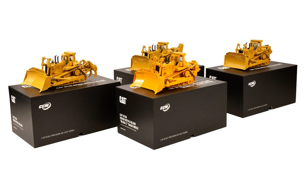CCModelsINC's tweet card. Making their journey across the water and through Customs with no issues or delays, we are excited to announce the the 1:48 scale precision die-cast Cat® D11N’s have just been delivered to our...