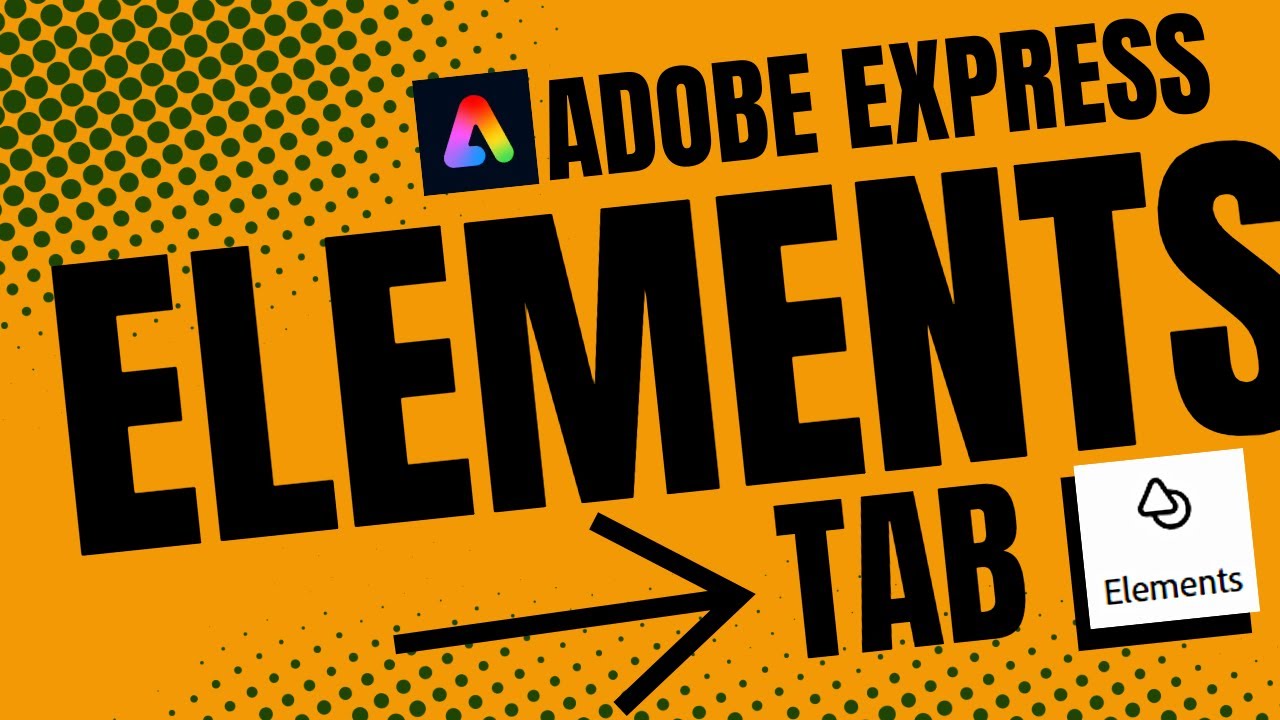 MrMeehanTech's tweet card. Adobe Express Tutorial: Exploring the Elements Tab