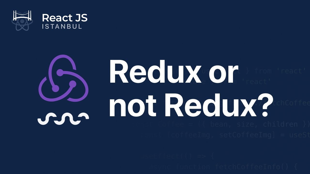 ReactjsIstanbul's tweet card. Redux or not Redux
