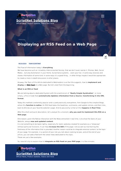 ScriptNet_IT's tweet card. DOKKY SUITE Demo View and Share this Document: Displaying an RSS Feed on a Web Page,How to implement and display an RSS Feed on a Web page. Let’s start from the beginning this easy Step by Step -...