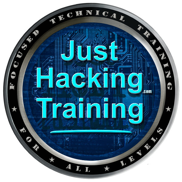 JustHackingHQ's tweet card. Just Hacking provides "Focused Technical Training for All Levels" with 4 types of affordable, hands-on options by John Hammond & All-Stars.
