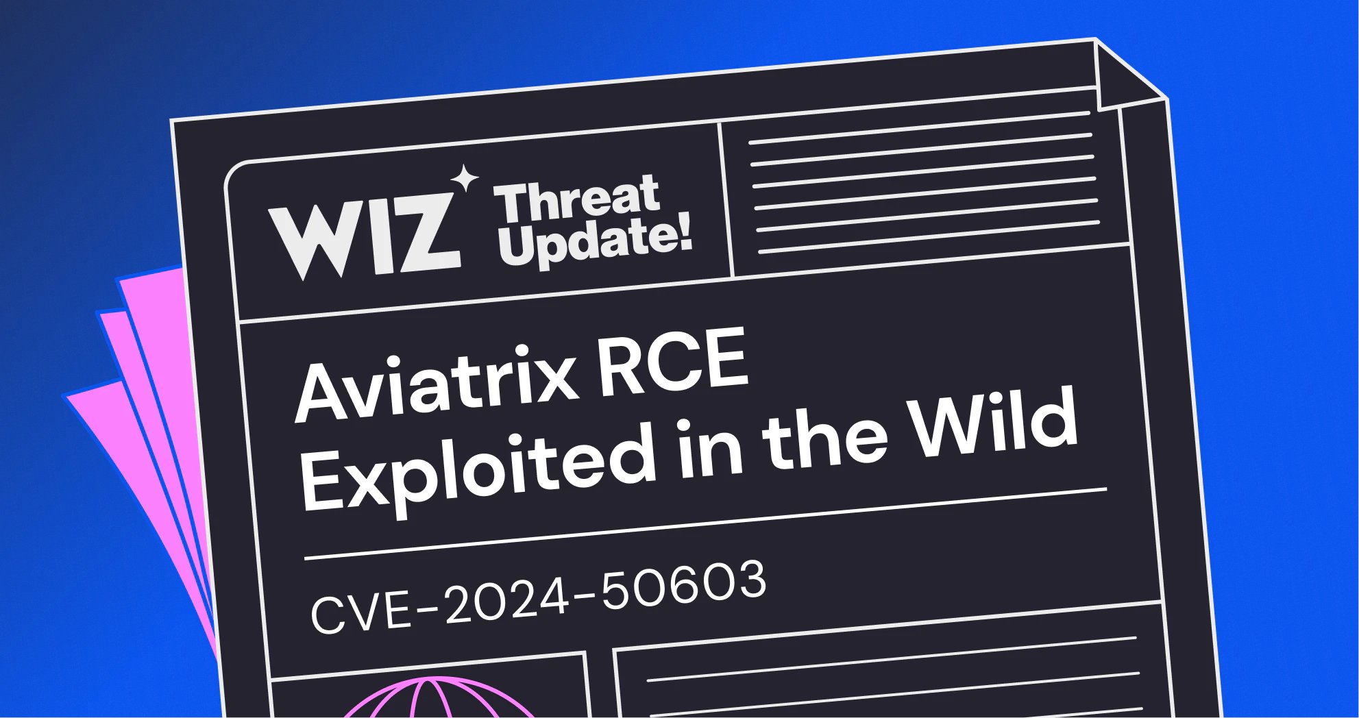 AmitaiCo's tweet card. The Wiz Incident Response team is currently responding to multiple incidents involving CVE-2024-50603, an Aviatrix Controller unauthenticated RCE vulnerability, that can lead to privileges escalation...