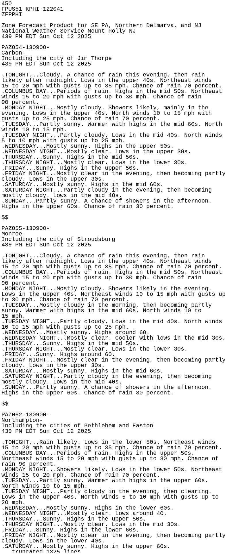 MidwestWeather3's tweet card. ZFP issued by NWS PHI at 12 Oct 2025 20:39 UTC