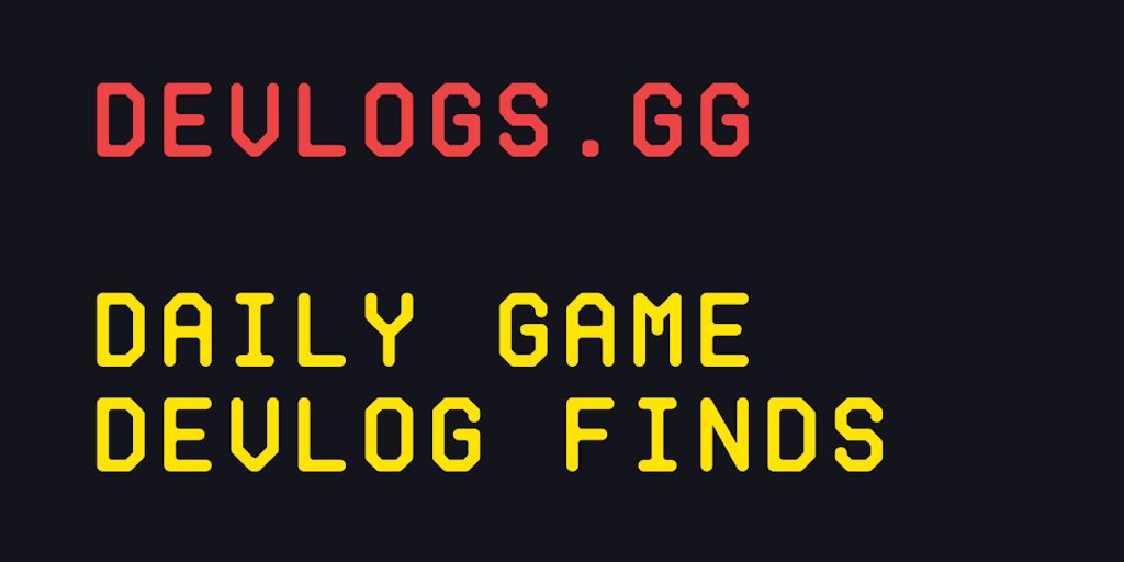 devlogs_gg's tweet card. daily game devlog finds