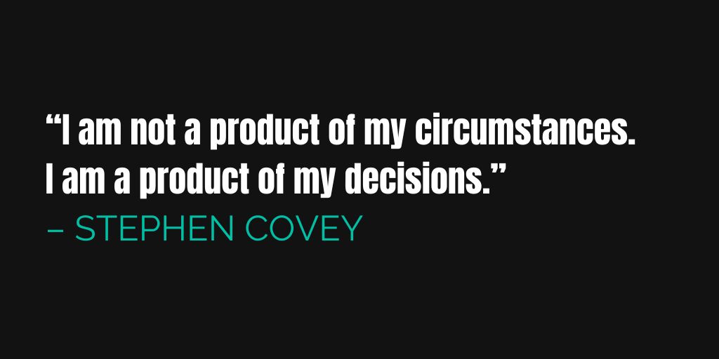 mfaenlle's tweet card. Learn why you are not a product of my circumstances but of your decisions. Discover Stephen Covey’s lesson on choice and responsibility.