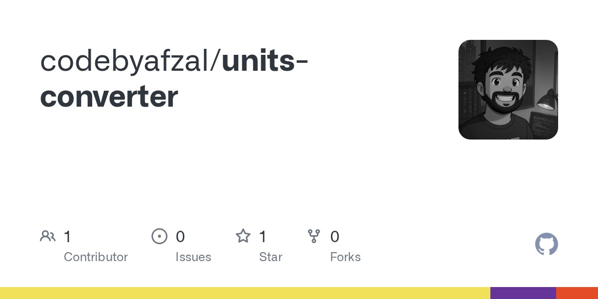 codeByAfzal's tweet card. Contribute to codebyafzal/units-converter development by creating an account on GitHub.