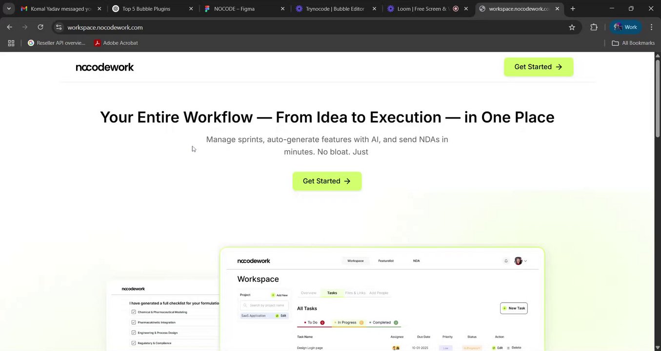 Nocode_work's tweet card. Showcasing Our Scrum-Based Project Management Workspace 🚀
