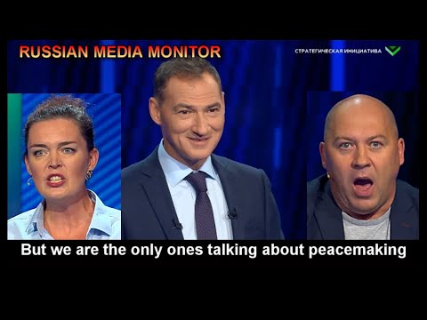 JuliaDavisNews's tweet card. Evgenia Volgina claims no one but Russia wants peace