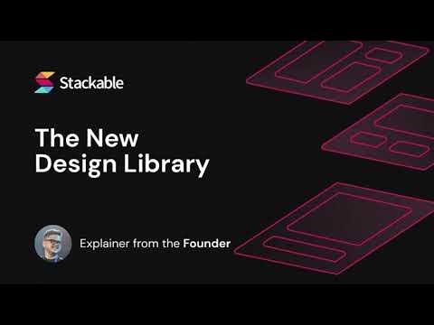wpstackable's tweet card. The NEW Stackable Design Library