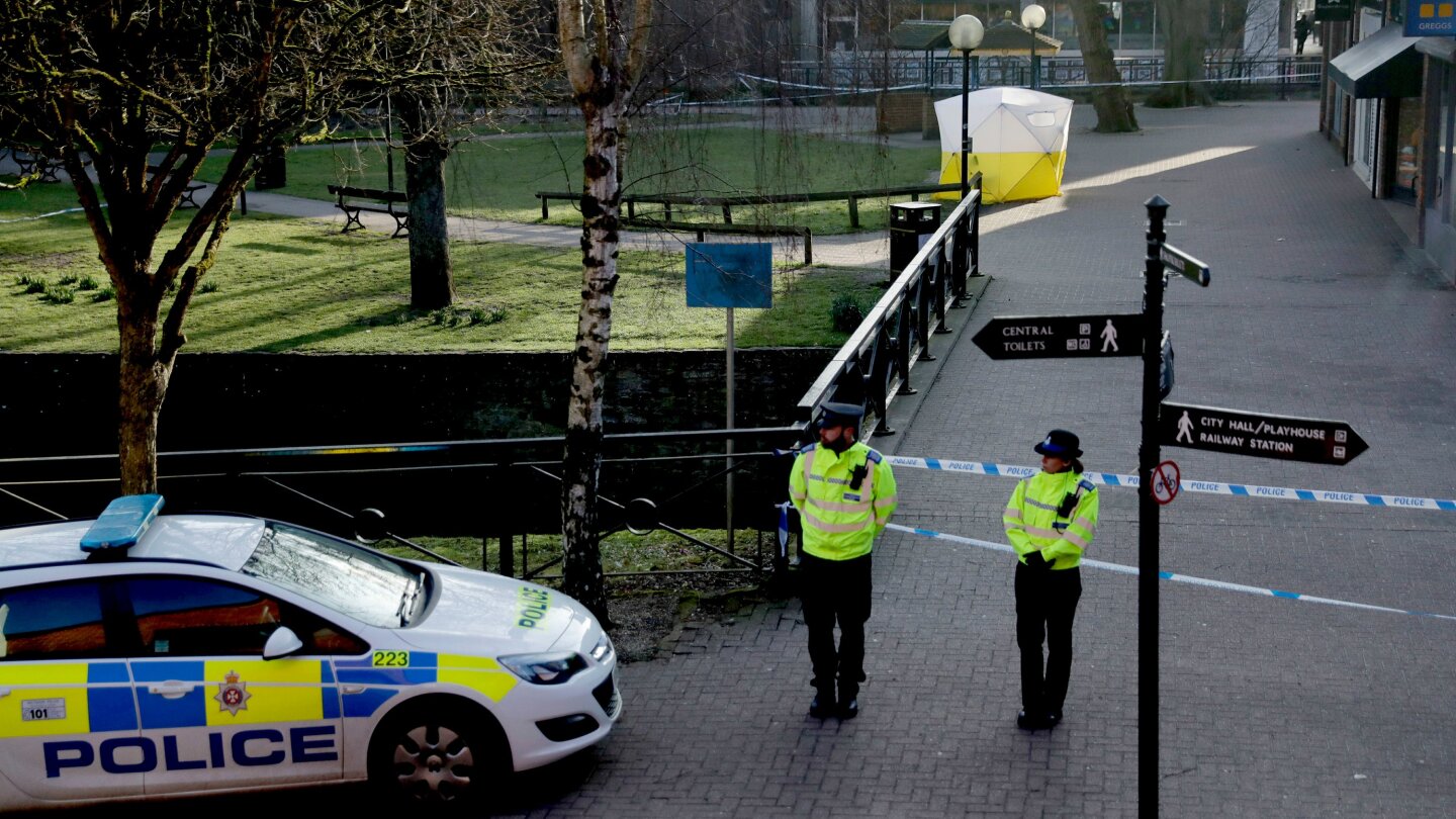 FrancescaEbel's tweet card. SALISBURY, England (AP) — On a sunny afternoon, four figures in hazmat suits trawl among the swings and slides of Salisbury's Queen Elizabeth Gardens, looking for clues.