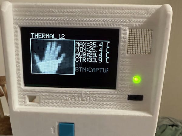 Hacksterio's tweet card. ATLAS is a handheld, AI-powered device loaded with sensors that provides insights in plain language, just like a real-life tricorder.