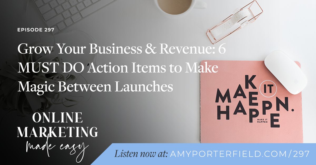 AmyPorterfield's tweet card. Get ready to create the most productive list building season ever in your business with these 6 lucrative things to do between your launches.