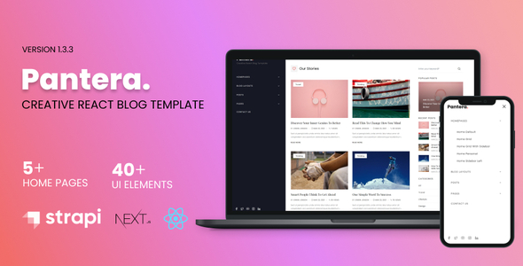 stylelibreview's tweet card. Pantera – React Blog Template – это новое решение для блогов, которым нужна высокая скорость загрузки и высокая степень настройки. С Pantera – React Blog Template вы м...