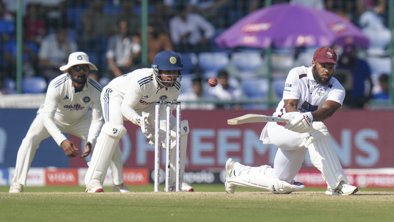 News9Tweets's tweet card. John Campbell and Shai Hope slammed unbeaten half-centuries to help West Indies fight back after India enforced follow-on against the visitors in the 2nd Test in New Delhi on Sunday.
