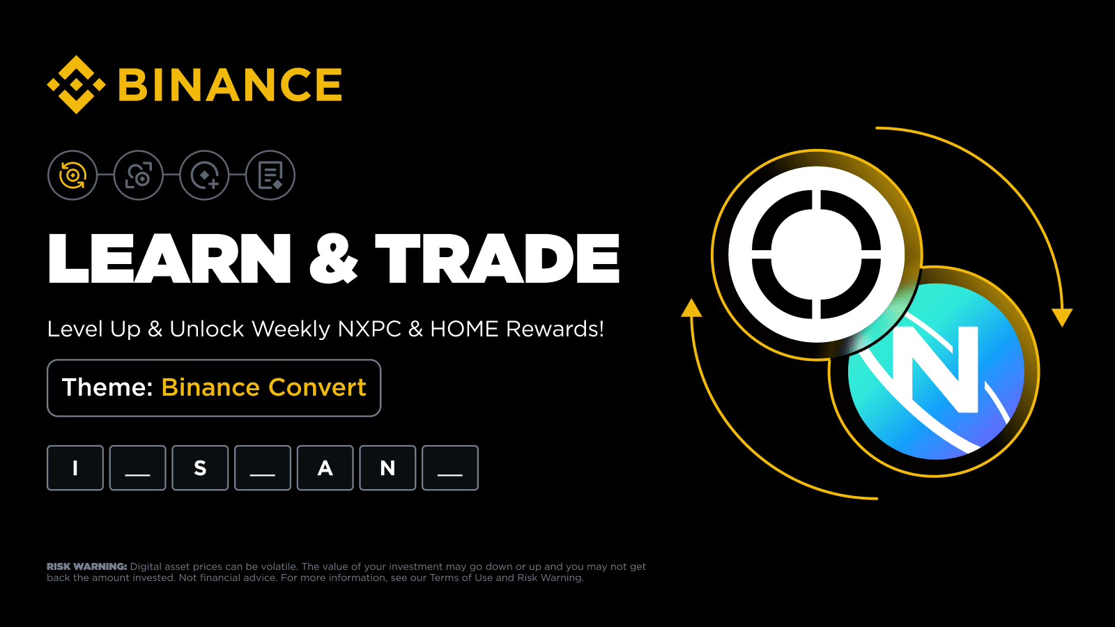 codebyadriel's tweet card. Word of the Day | Play the Crypto Word Game Today | Binance