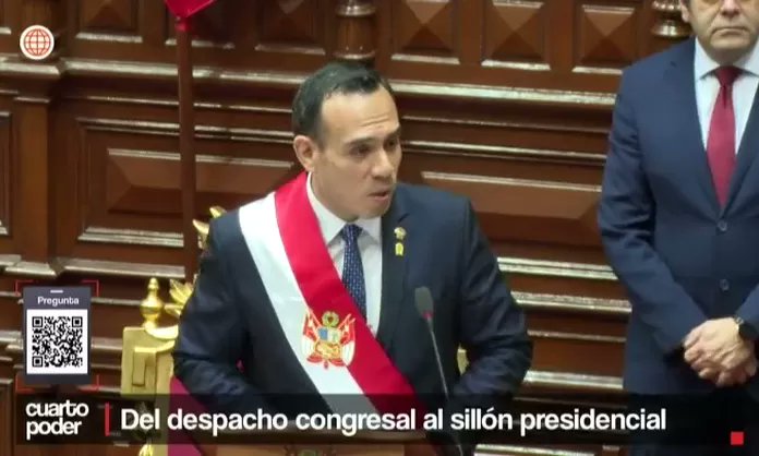Cuarto_Poder's tweet card. José Jerí llega al poder con legitimidad cuestionada, rodeado de un círculo de confianza vinculado a Somos Perú, controversias éticas y denuncias aún no resueltas