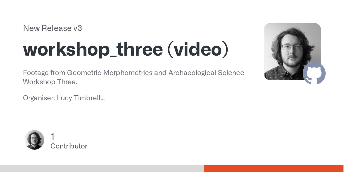 gmm_workshop's tweet card. Footage from Geometric Morphometrics and Archaeological Science Workshop Three. Organiser: Lucy Timbrell Instructor: Dr. Christian Steven Hoggard Length: 02:03:49