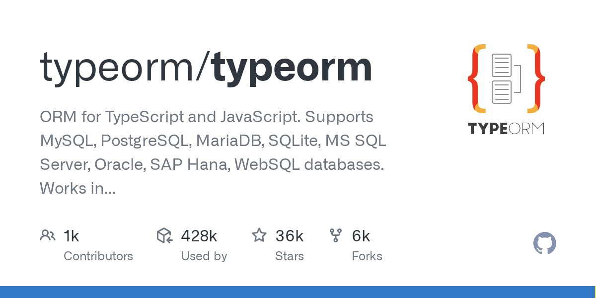 tom_doerr's tweet card. ORM for TypeScript and JavaScript. Supports MySQL, PostgreSQL, MariaDB, SQLite, MS SQL Server, Oracle, SAP Hana, WebSQL databases. Works in NodeJS, Browser, Ionic, Cordova and Electron platforms. -...