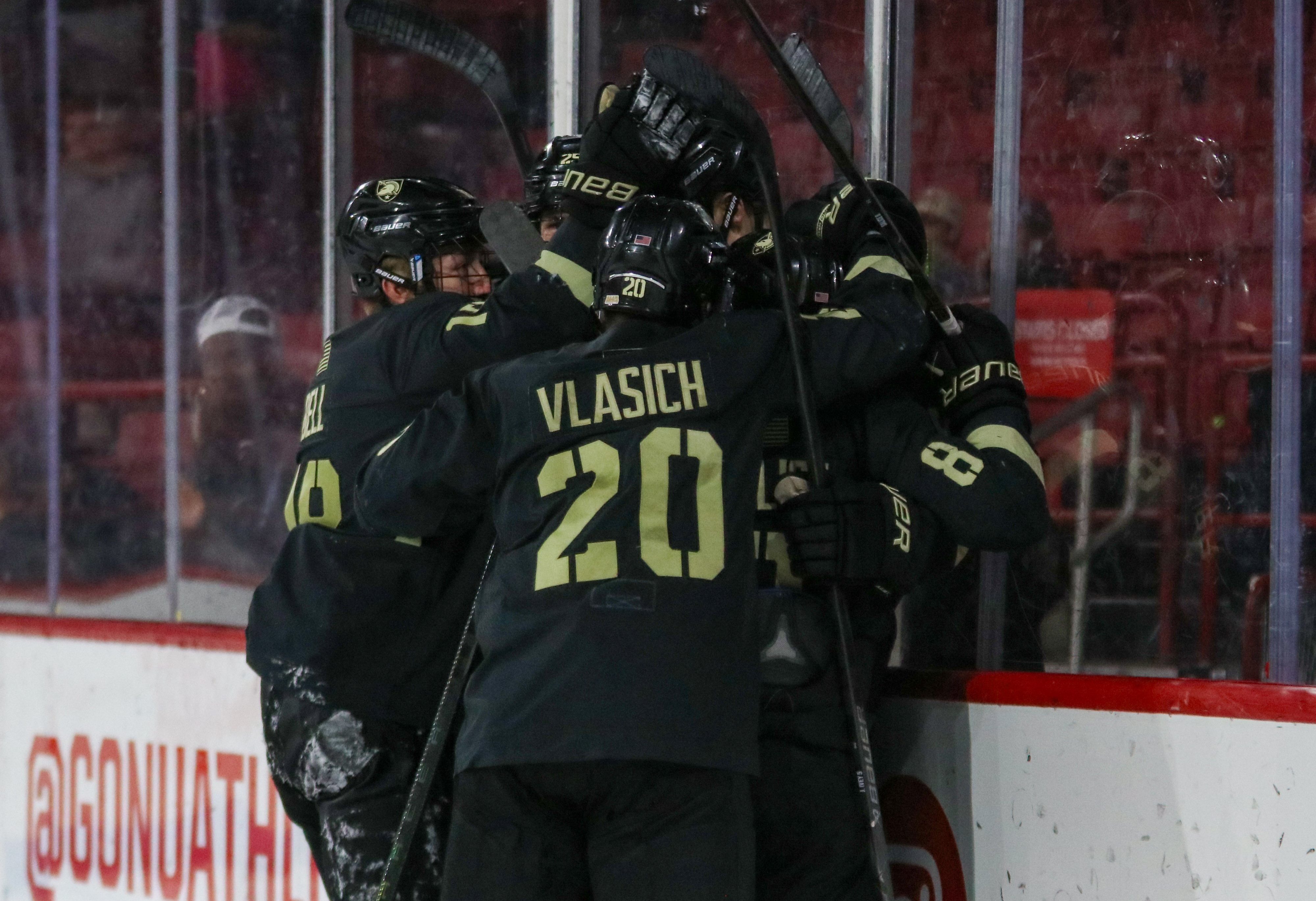 pvtmcbain's tweet card. Relive the moment as Army took down Northeastern in their final visit to Matthews Arena, securing Zach McKelvie's first win as head coach.